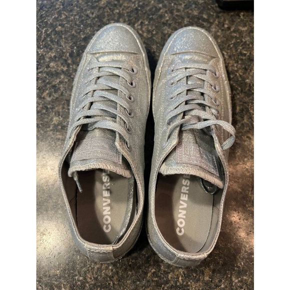 Converse Chuck Taylor All-Star Lifestyle Low Top Sparkling Silver - Picture 8 of 12